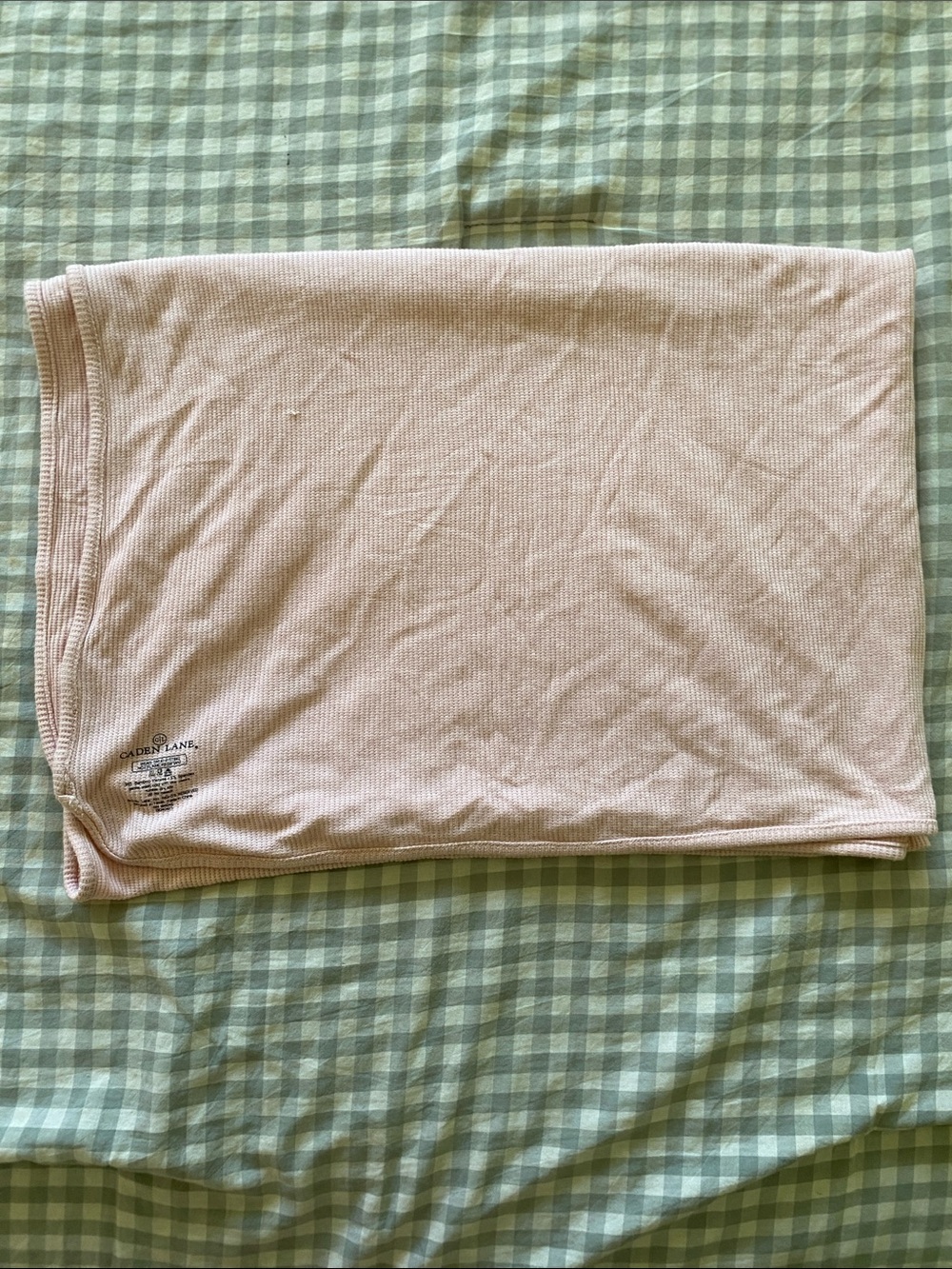 Caden Lane Pearl Pink Bamboo Waffle Knit Oversized Swaddle Blanket